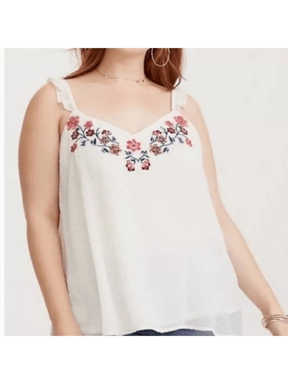 Torrid White Embellished Relaxed Blouse